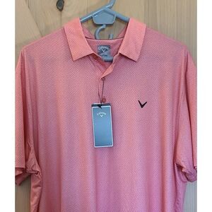 Callaway Opti-Dri Men's XL Golf Polo Shirt, Pink Salmon‎ Performance Fabric
